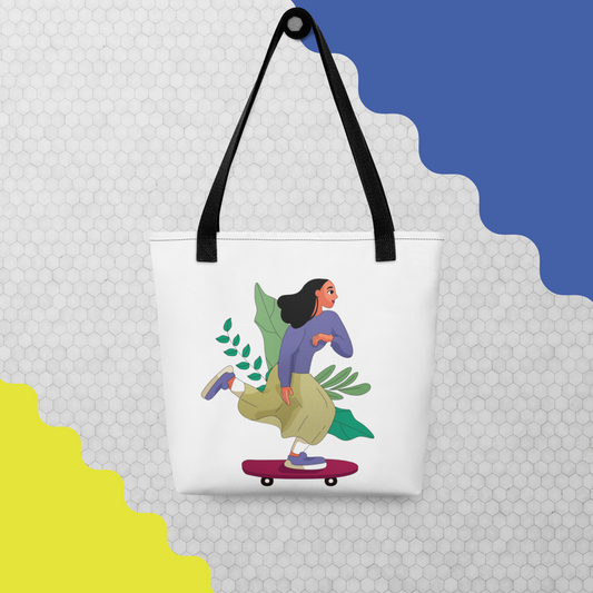 Skater Girl Tote – Nature-Inspired Freedom